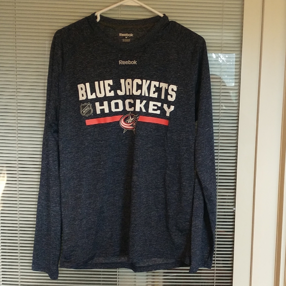 Reebok Columbus Blue Jackets Hockey Long Sleeve Tee Medium